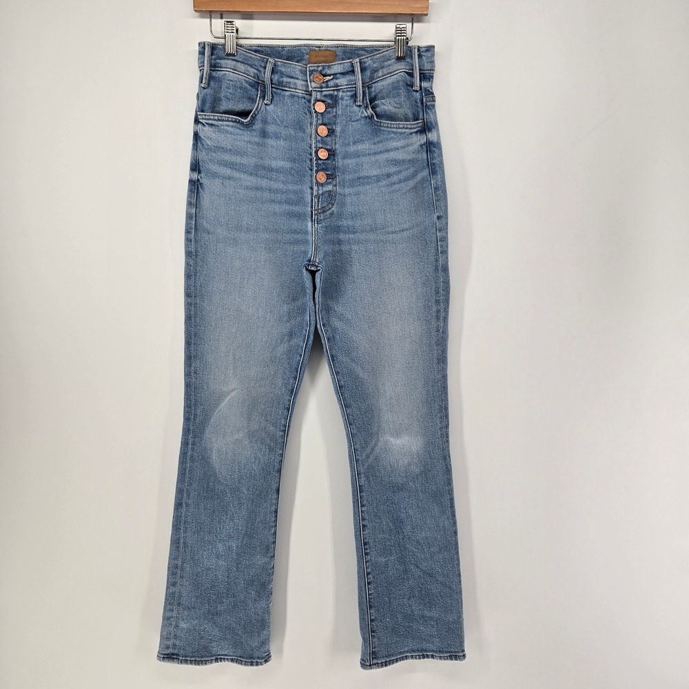 Mother The Pixie Hustler Ankle Jeans Womens 28 Blue Button Fly Tarot Time Denim